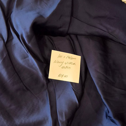 1m Navy viscose satin