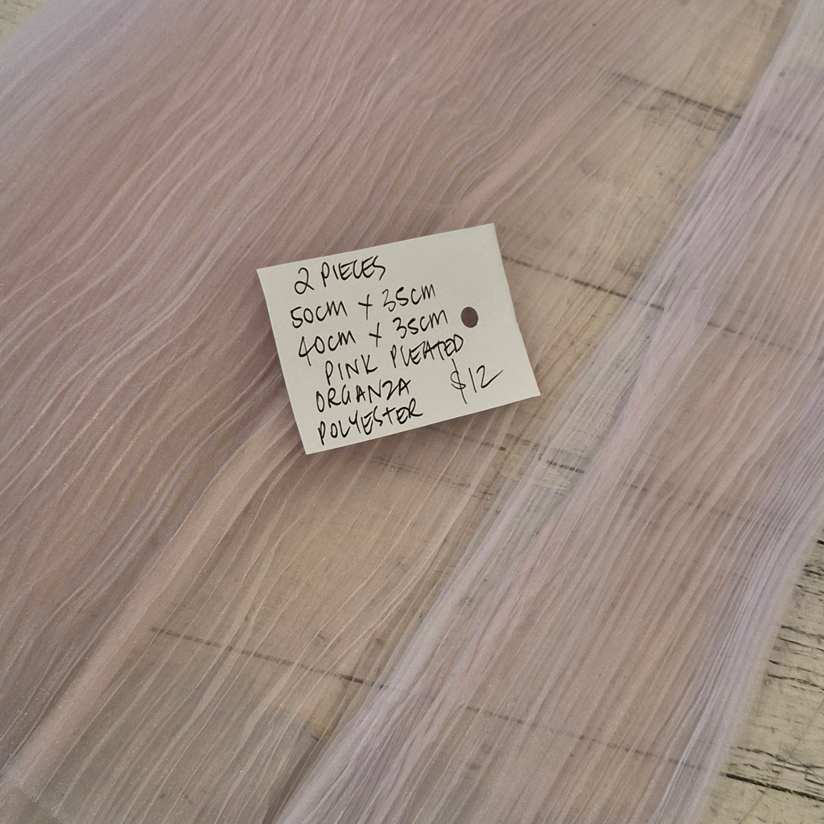 2 pieces Pink pleated organza