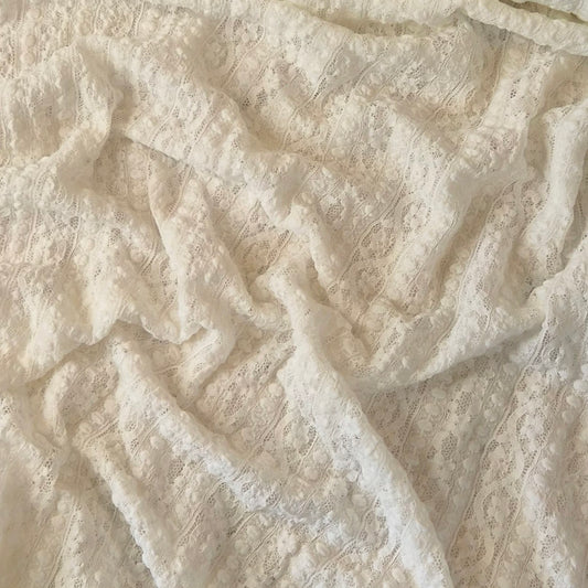 White frill stretch lace knit