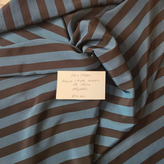 1m Azure stripe crepe de chine