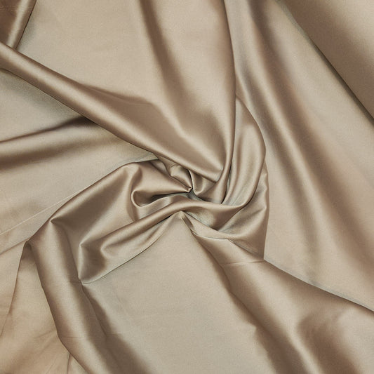 Pale pewter stretch satin