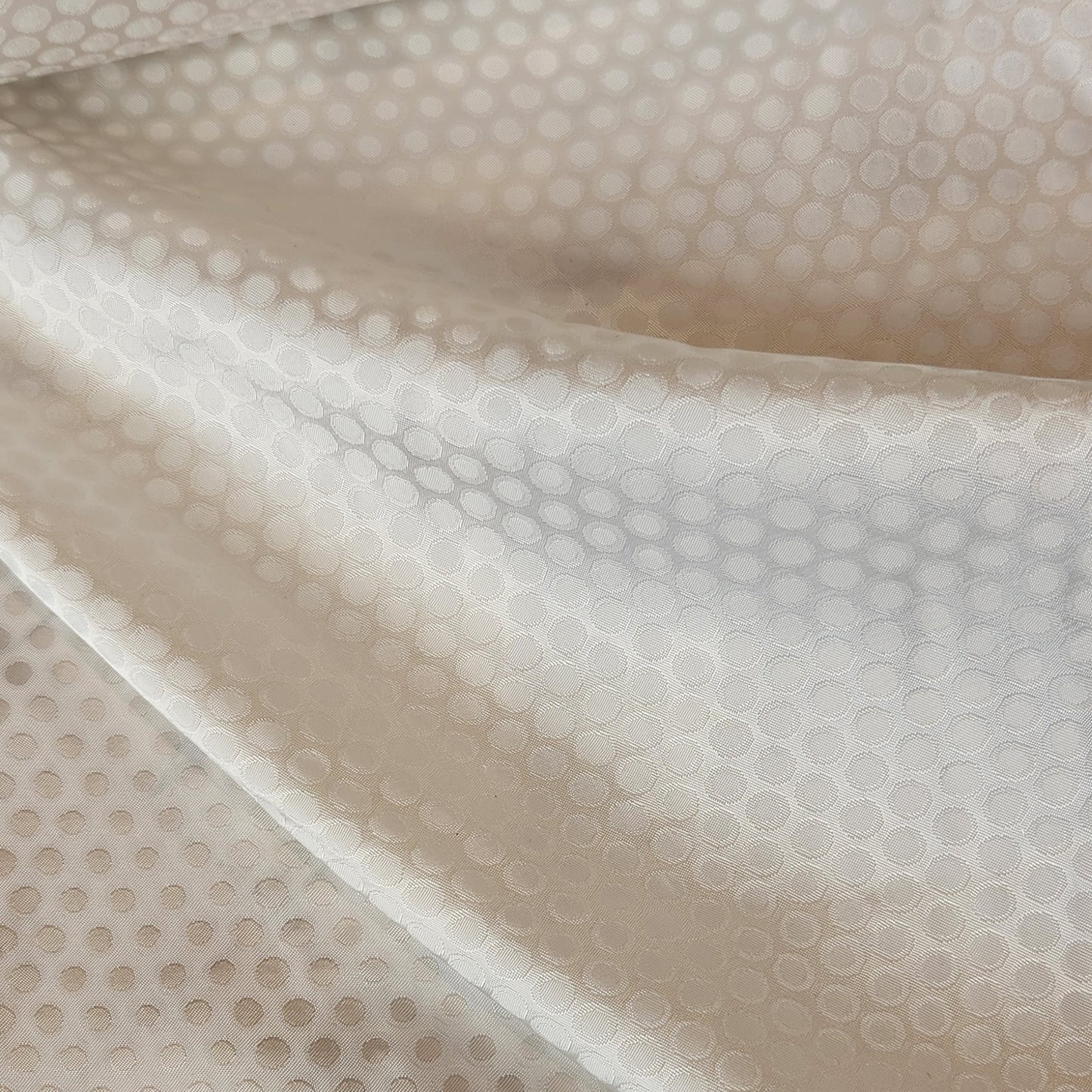 Pure white spot satin jacquard