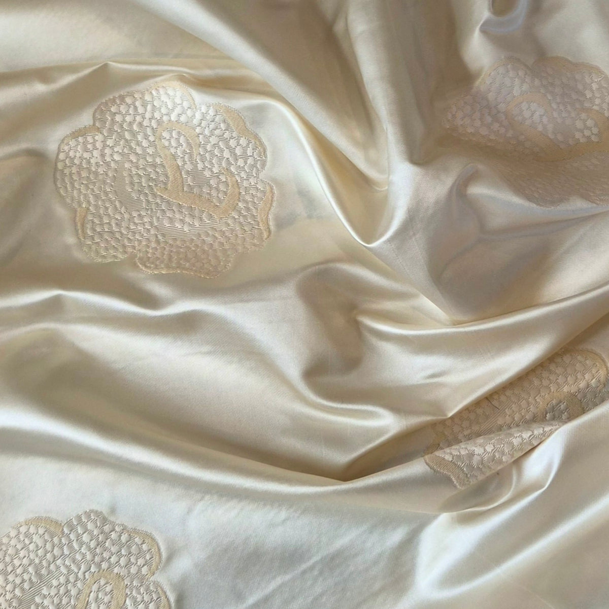 Flora embroidered duchess satin