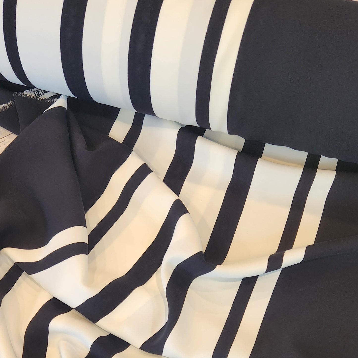 Bold stripe crepe de chine
