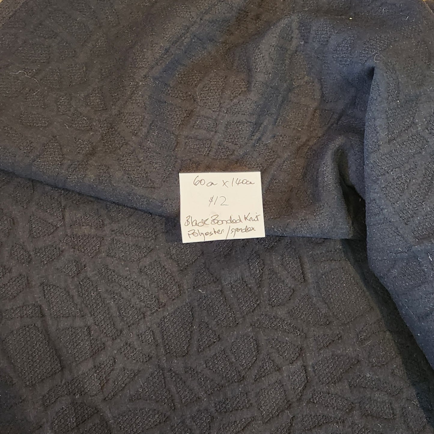 2.5m Black lightweight stretch wool