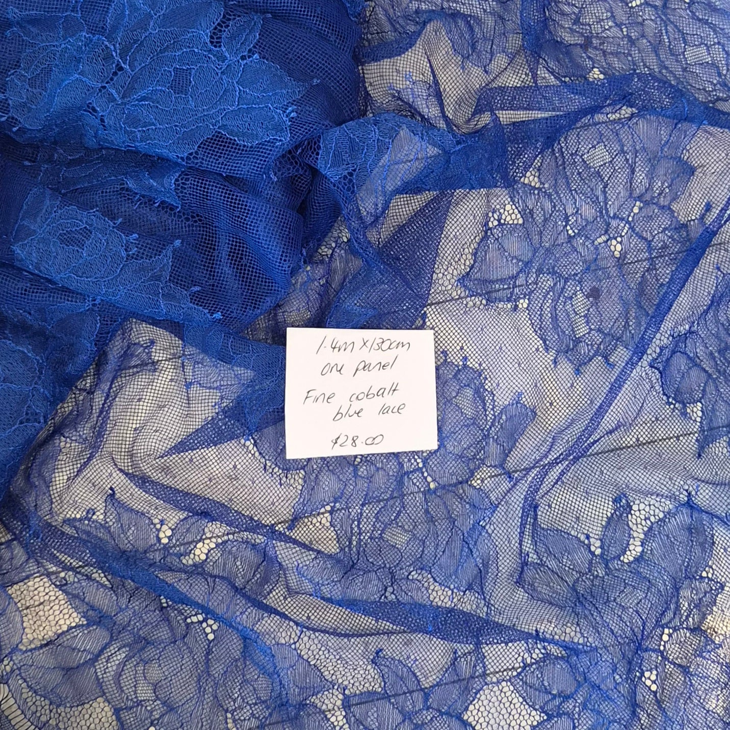 1.4m one panel fine cobalt blue lace