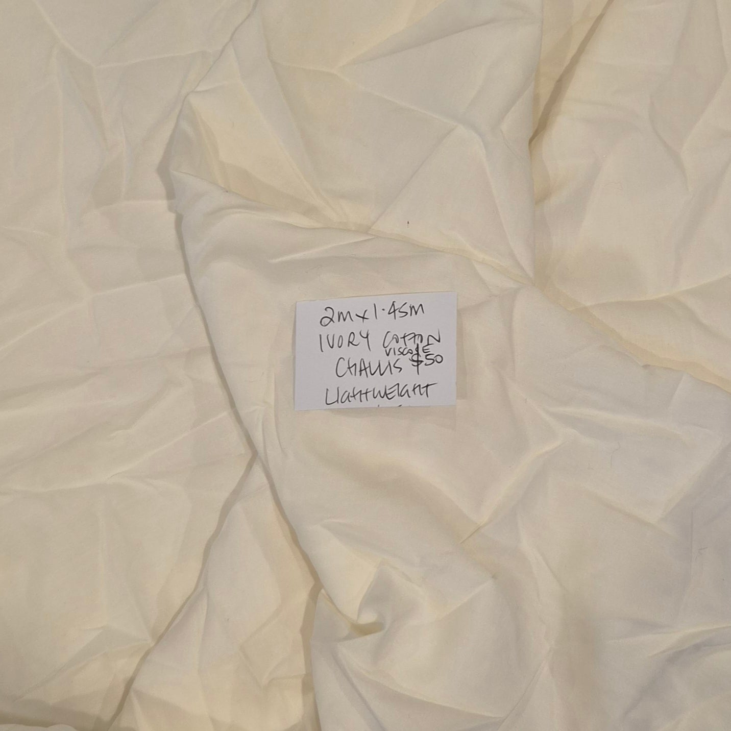 2m Ivory cotton viscose challis