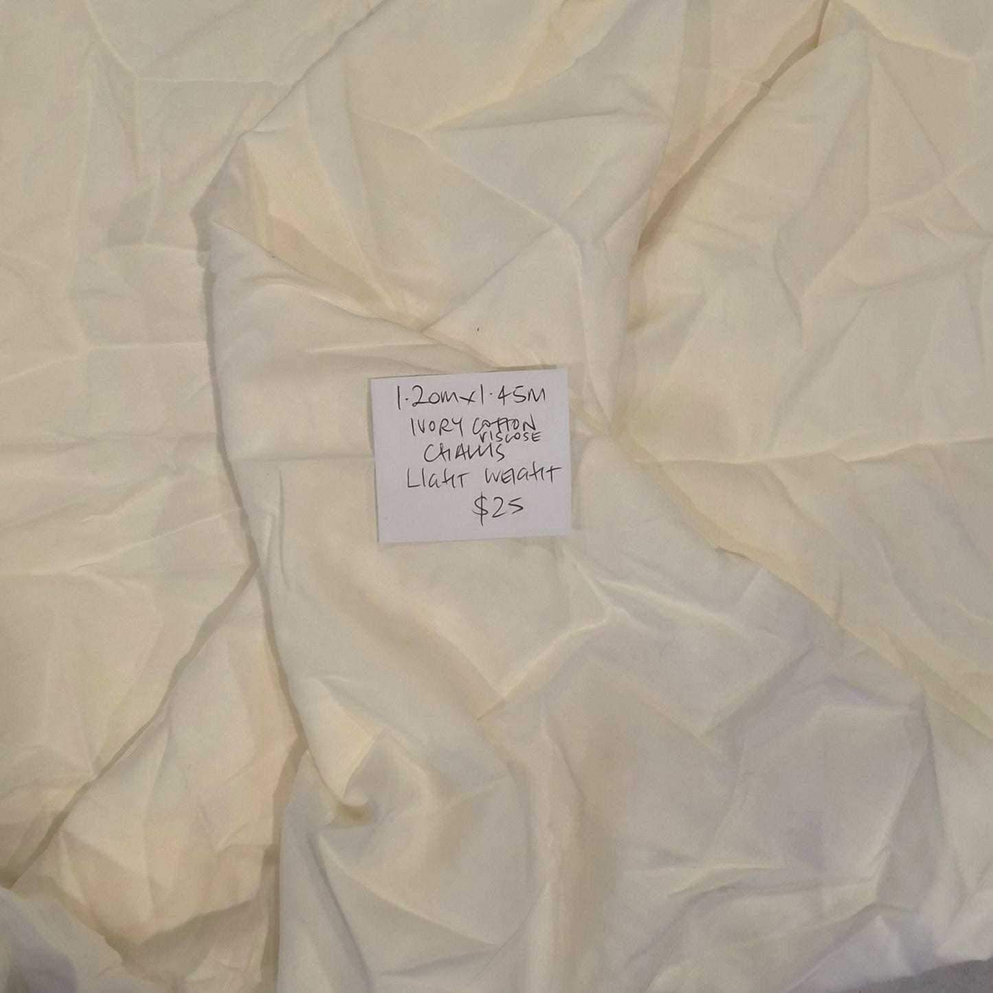 1.20m Ivory cotton viscose challis