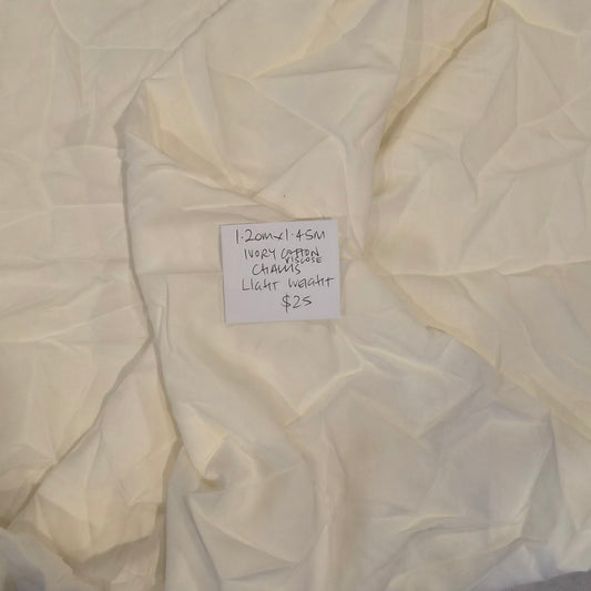 1.20m Ivory cotton viscose challis