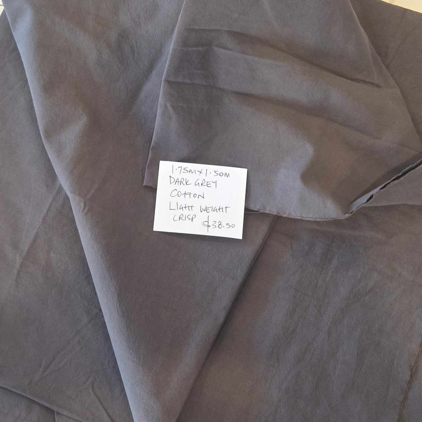 1.75m Dark grey cotton