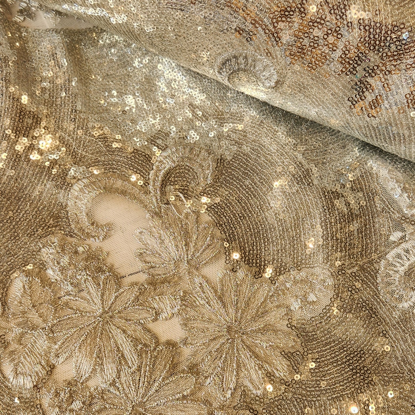 Silver fantasy Embroidered mesh