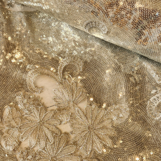 Silver fantasy Embroidered mesh