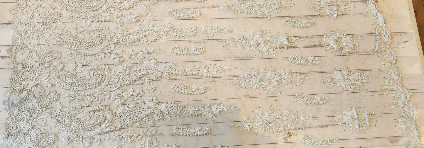 House of Medici embroidered beaded tulle