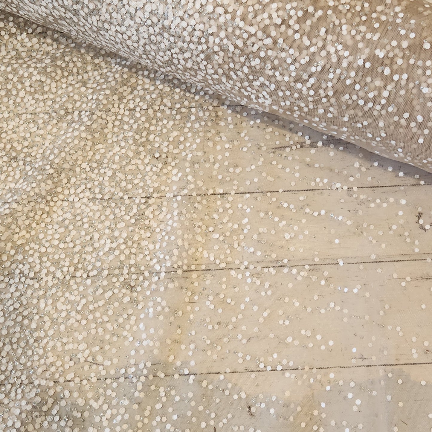 Confetti on mocha tulle