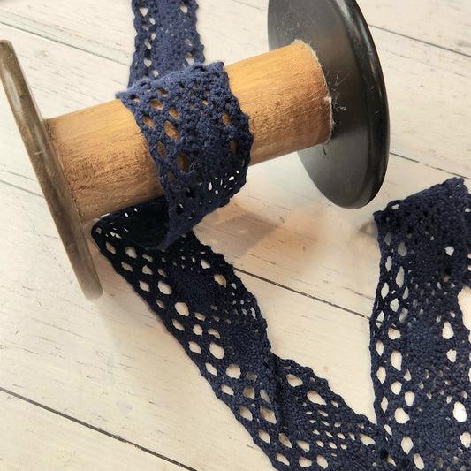 Lola navy crochet lace