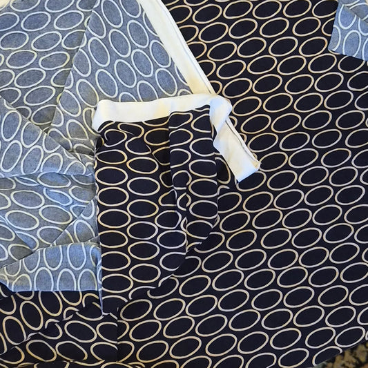 60cm Taupe circles on navy jersey
