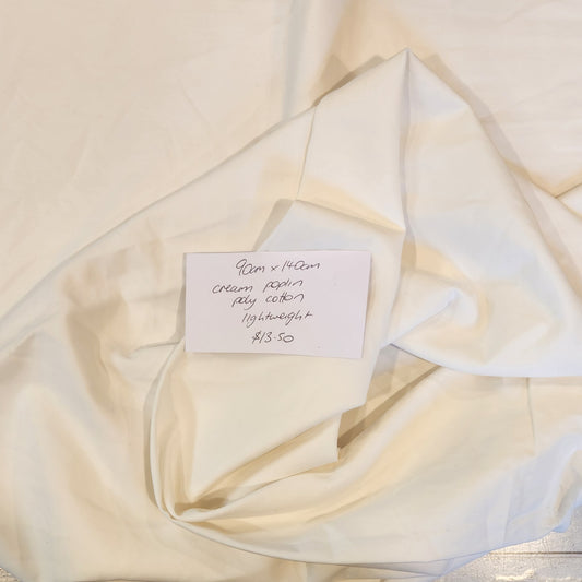 90cm cream poplin