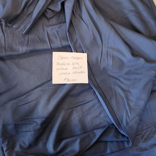 1.5m Airforce blue viscose knit