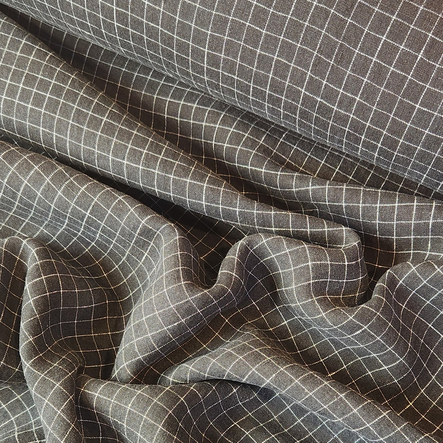 Black grid organic linen