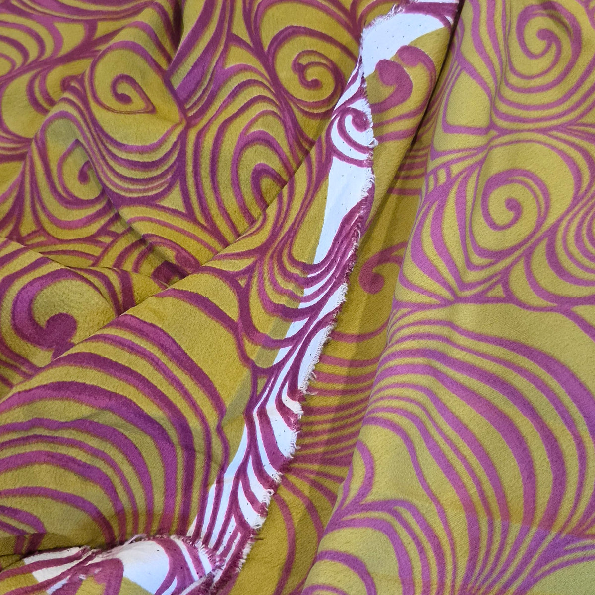 Raspberry swirls crepe de chine