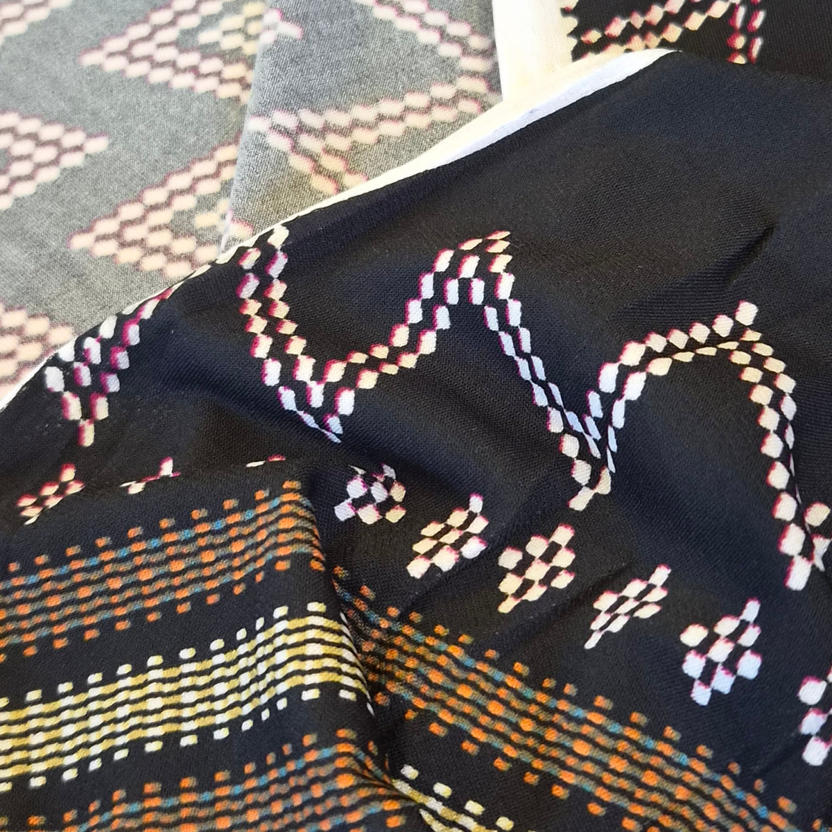 Stitched pattern jersey knit