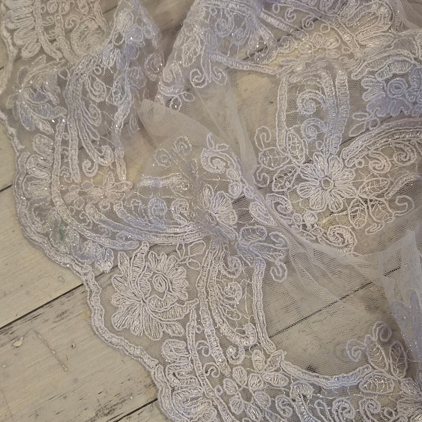 Shelby palest mauve embroidered mesh