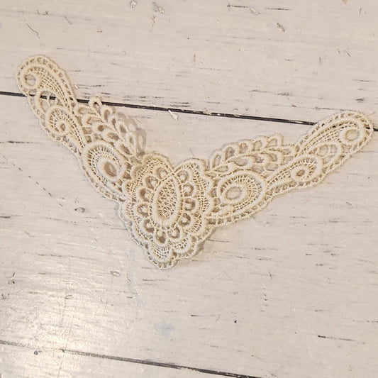25. Cream cotton embroidered piece