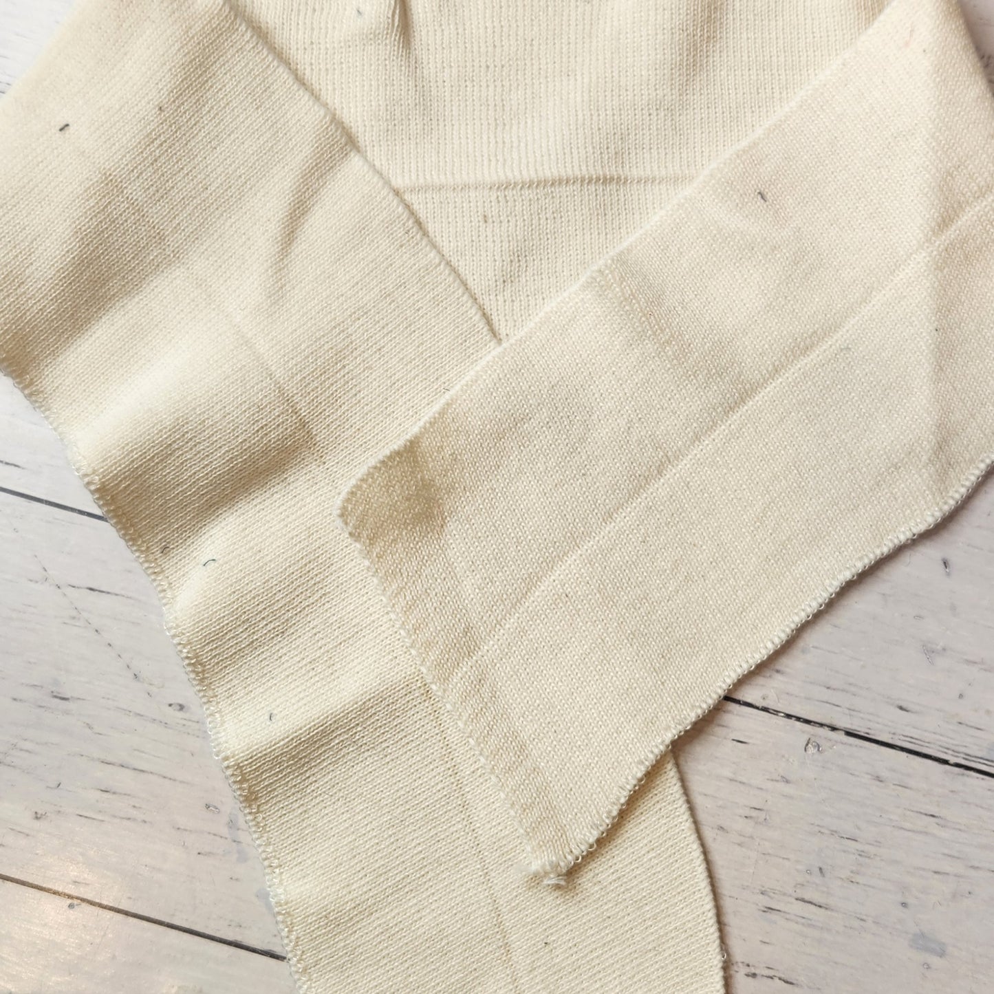 64cmx9cm Cream cotton ribbed piece