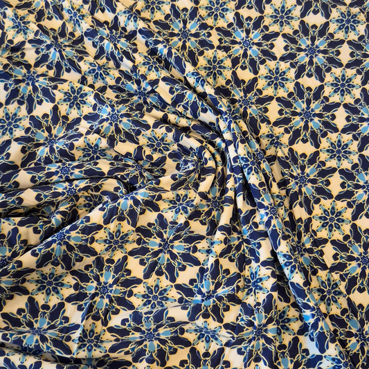 Blue tiles jersey knit