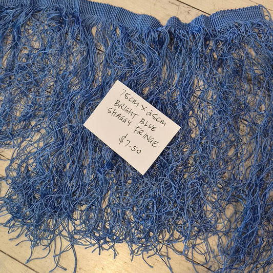75cm Brilliant blue shaggy fringe