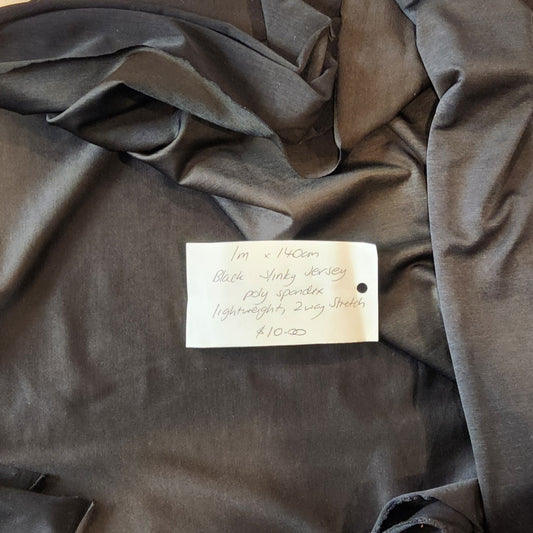 1m Black slinky Jersey