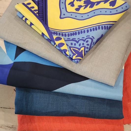 48. 5 pieces cotton and linen