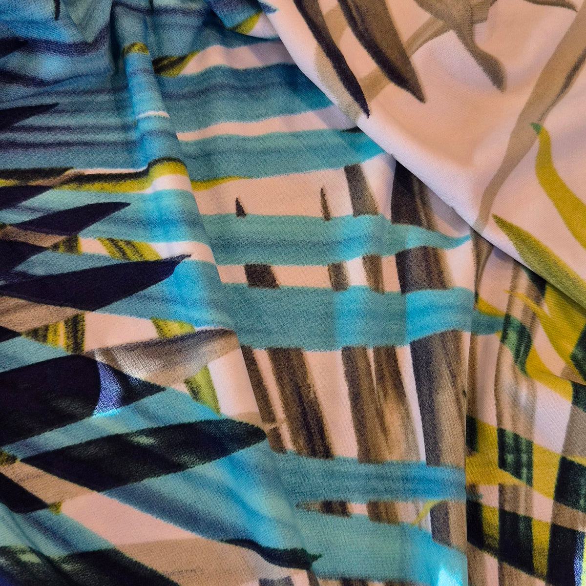 Blue palms jersey knit