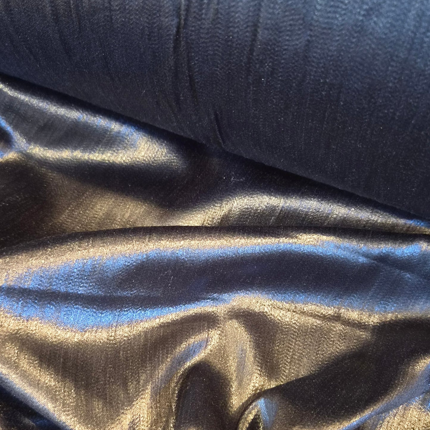 Midnight navy coated twill
