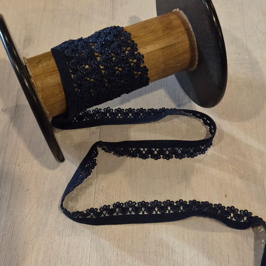 13mm Navy crown edge picot