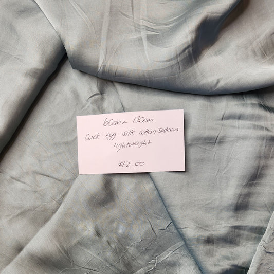 60cm Duck egg silk cotton sateen