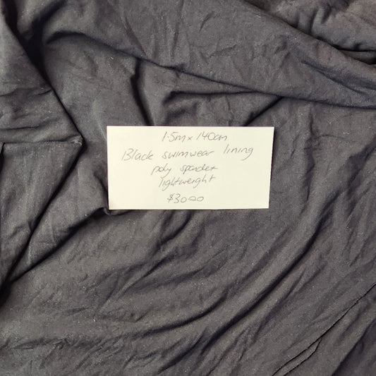 1.5m Black swimwear lining