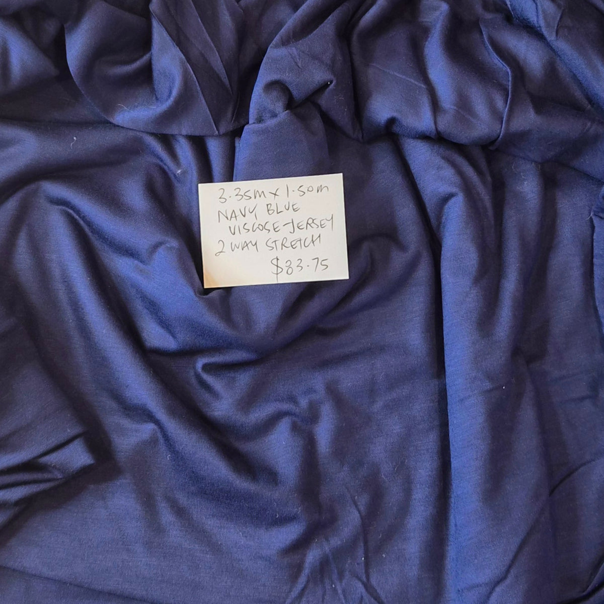 3.35m Navy blue viscose jersey