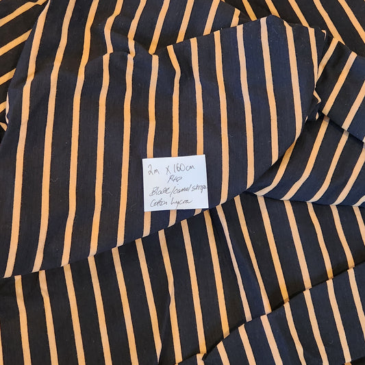 2m Black camel stripe cotton lycra