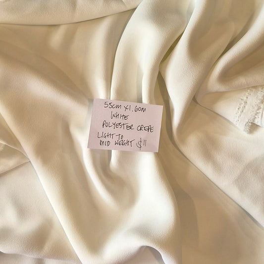 55cm white polyester crepe