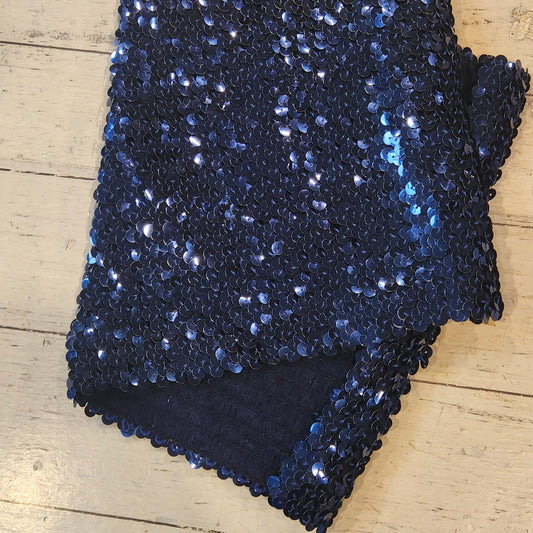 19cm Navy stretch sequin piece