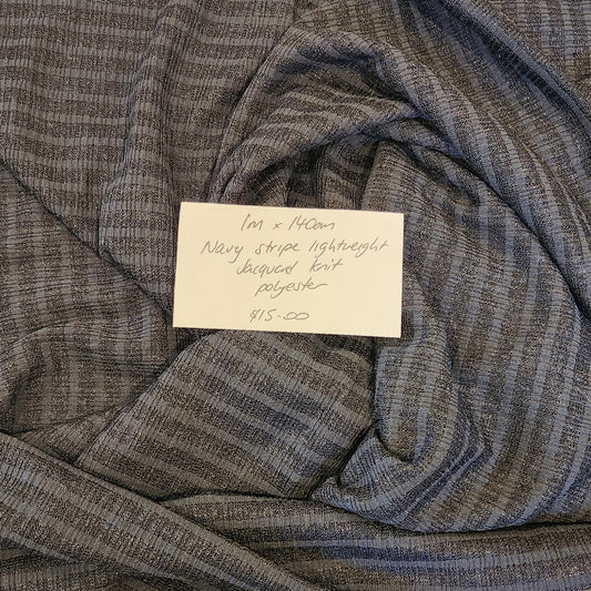 1m Navy stripe knit