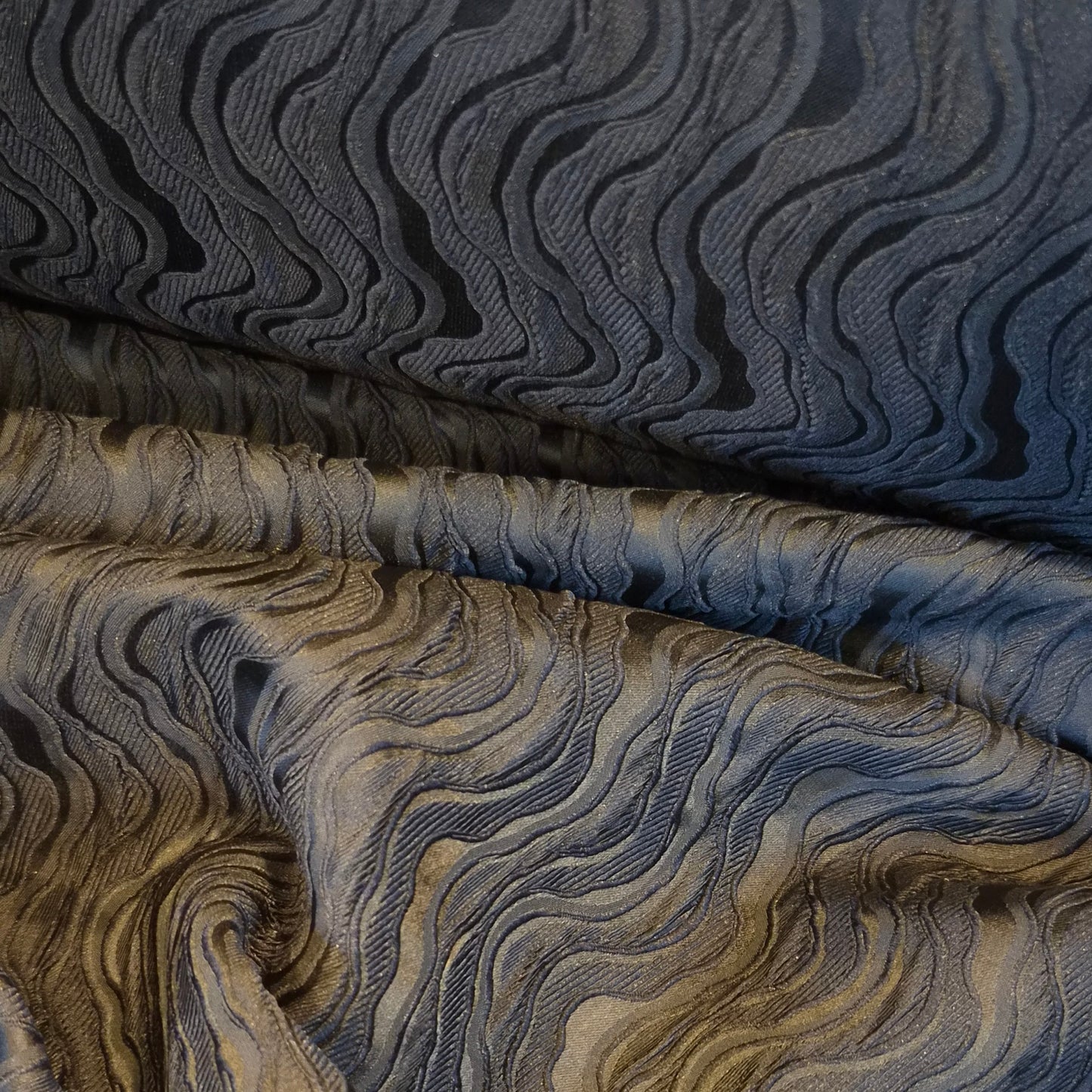 Black organic lines brocade