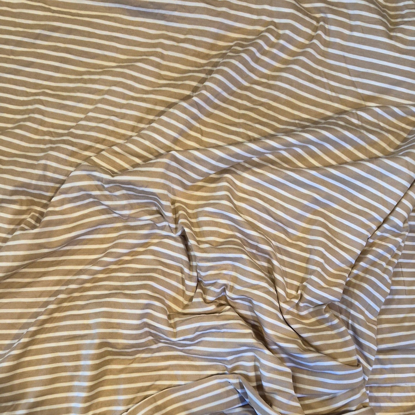 2m Caramel stripe viscose jersey