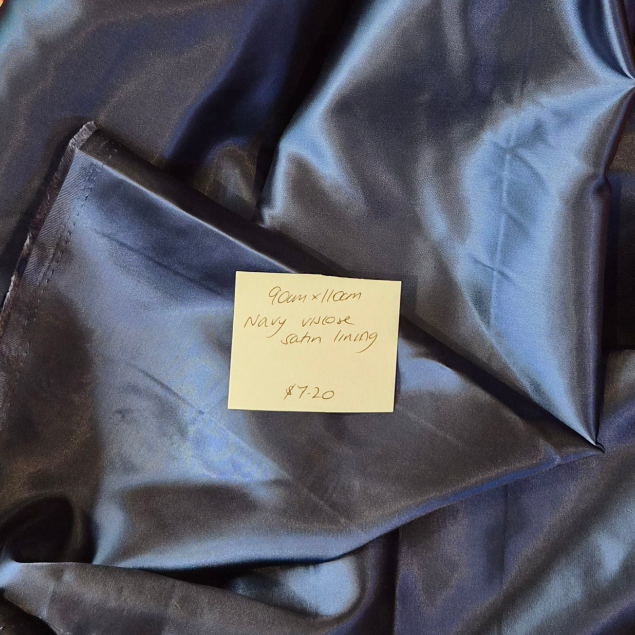 90cm Navy viscose satin lining
