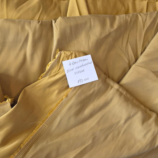 4.6m Olive sandwashed viscose