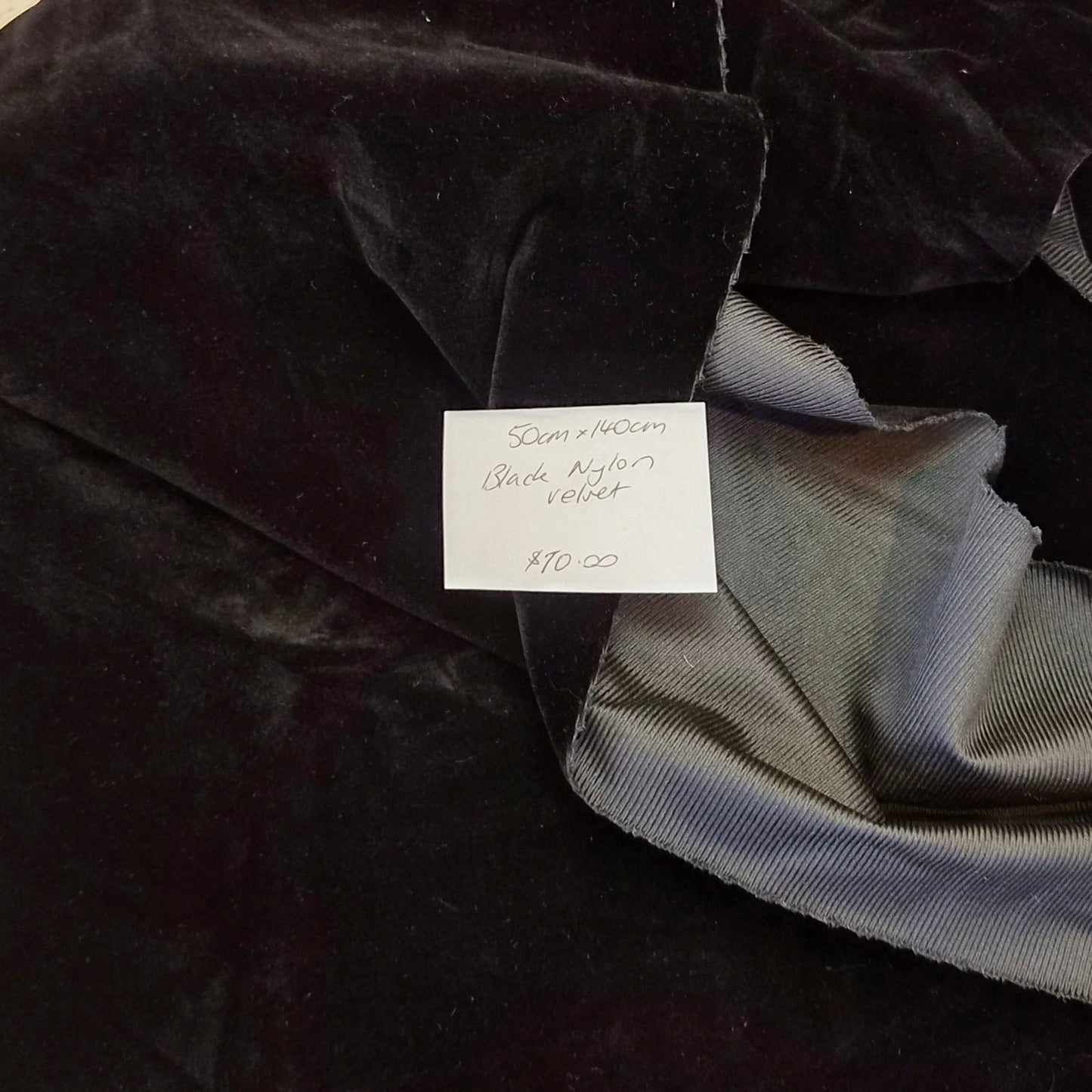 50cm Black nylon velvet