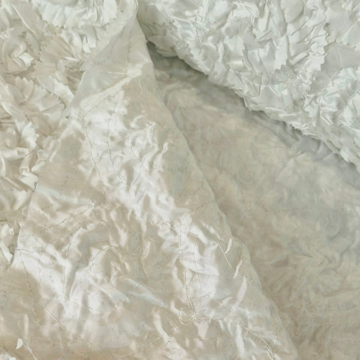 Snow queen 3D stitched rosette taffeta