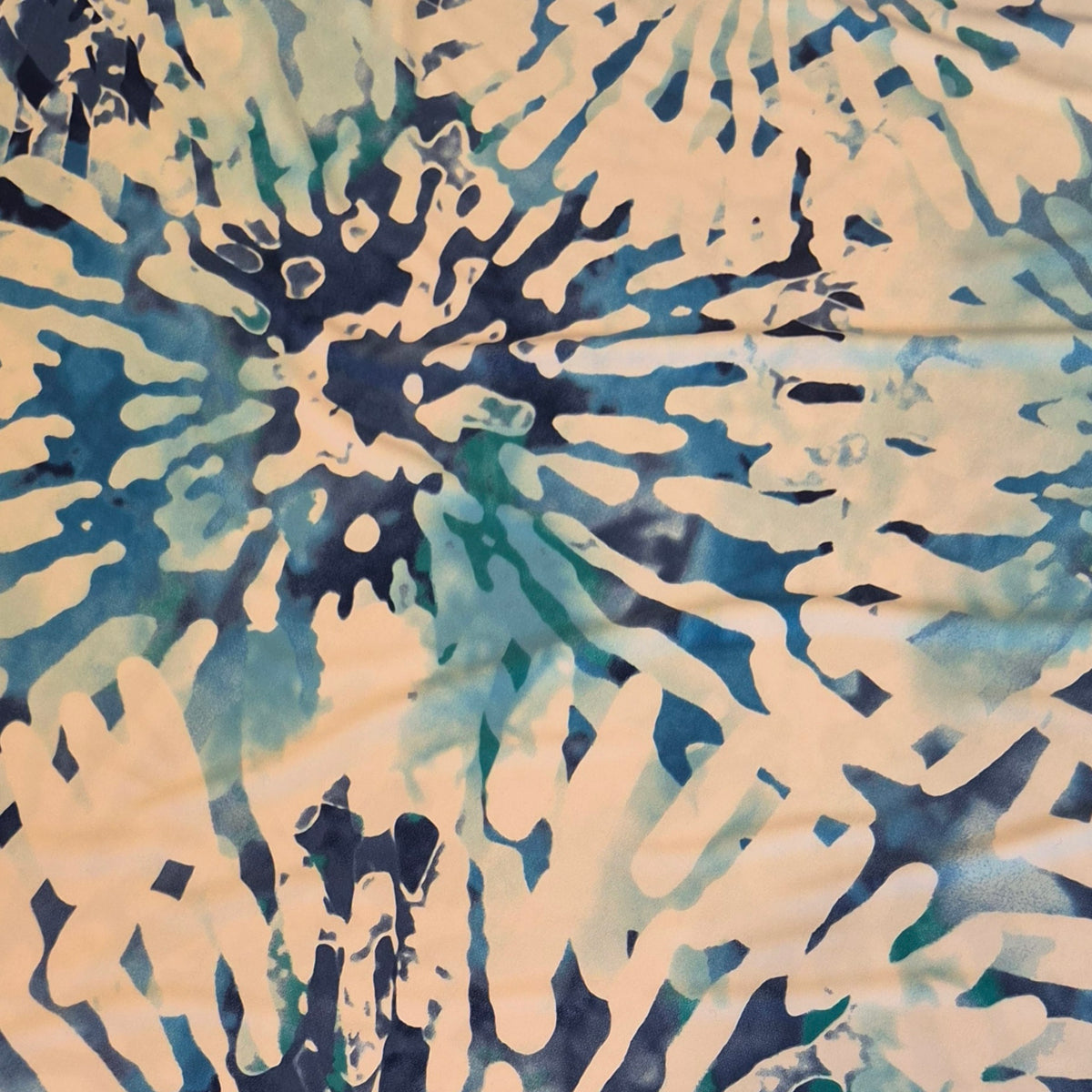 Blue star burst jersey knit