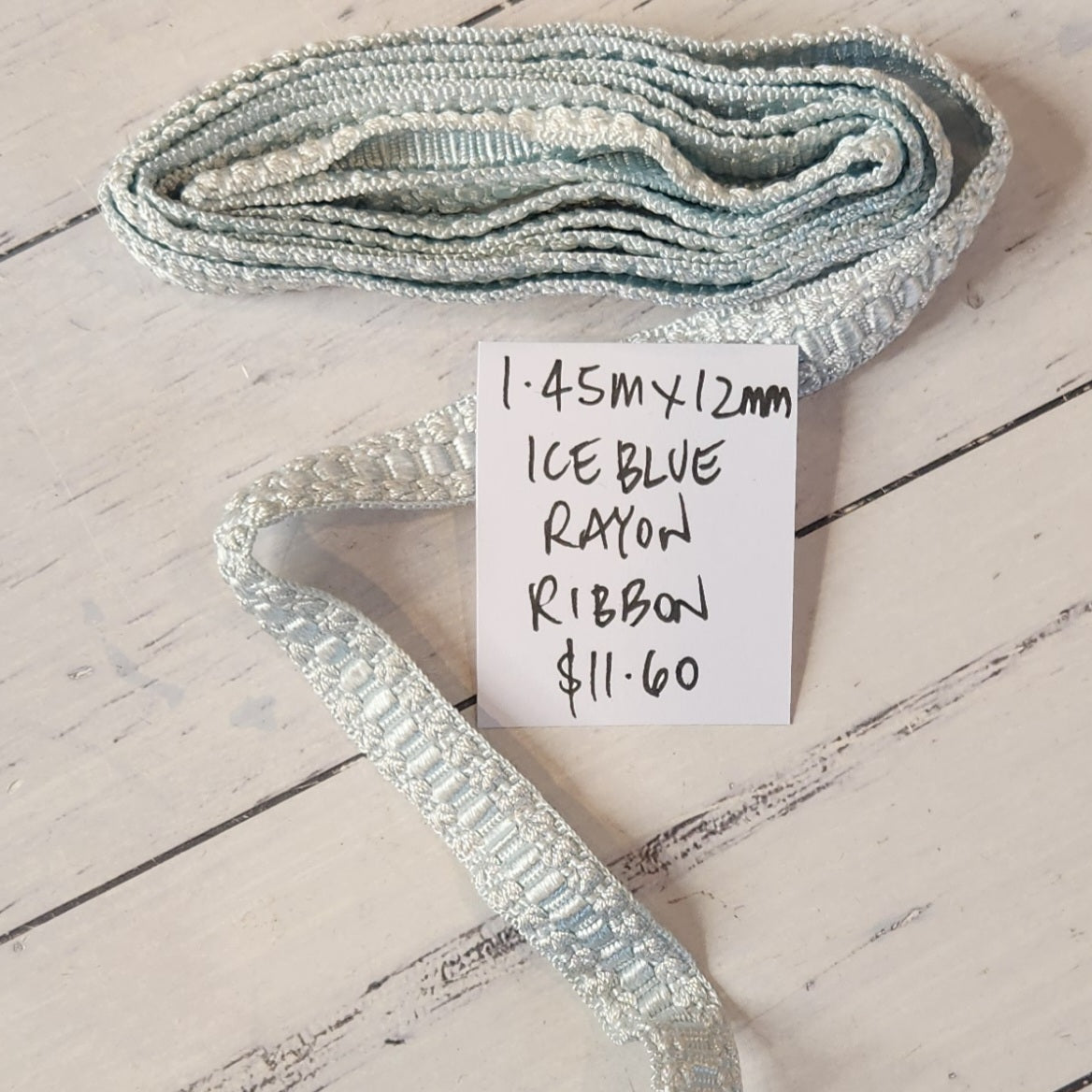 1.45m ice blue rayon trim